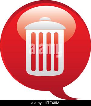 red can trash emblem icon Stock Vector Image & Art - Alamy