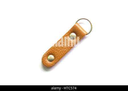 Key ring leather isolated on white background. Stock Photo