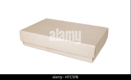 Paper gift box isolated on white background. Stock Photo