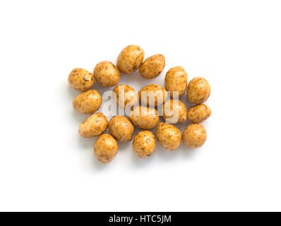 Roasted peanuts coated isolated on white background. Stock Photo
