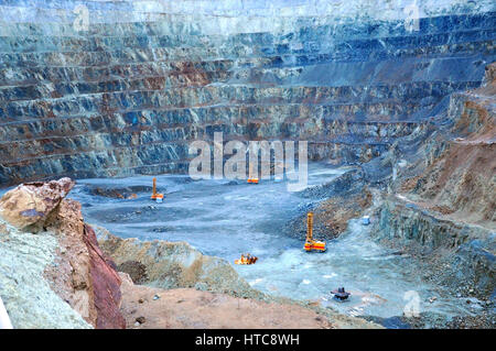 Open pit gold mine in Rosia Montana, Romania Stock Photo