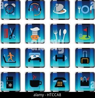 hotel service web icons for user interface design Stock Vector