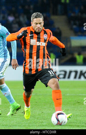 Kharkiv, Ukraine - February 23,  2017 -  Marlos in action during the Europa League Round of 32 reverse match between Shakhtar (Donetsk, Ukraine)  and  Stock Photo