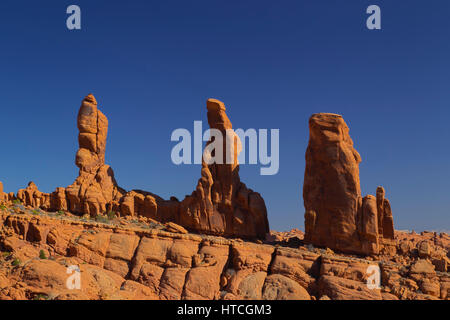 Marching Men rock formation, Arches National Park, UT, USA Stock Photo