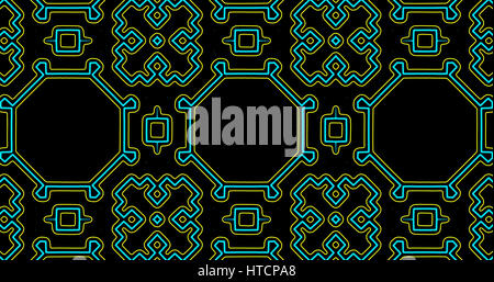 Abstract interwoven ornate geometric  luxury African pattern Stock Photo