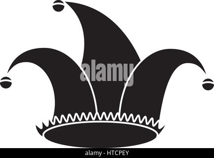 jester hat celebration ornament pictogram Stock Vector