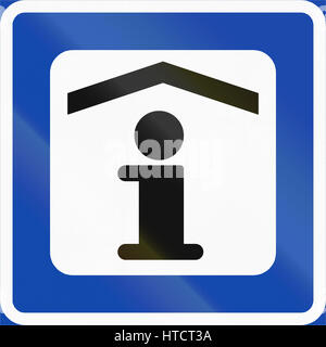 Norwegian service road sign - Information center. Stock Photo