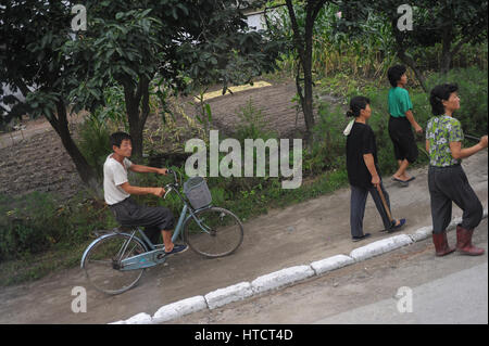 12.08.2012, Wonsan, North Korea - A street scene near the North Korean coastal town Wonsan. Stock Photo