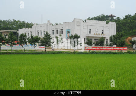 12.08.2012, Wonsan, North Korea - A cooperative farm near the North Korean coastal town Wonsan. Stock Photo