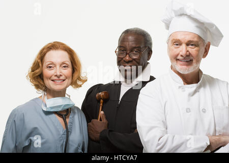 Portrait of a surgeon a judge and a chef Stock Photo