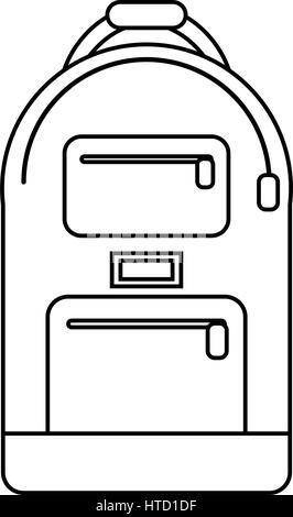backpack school design image line Stock Vector