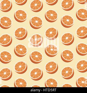 half orange fruit seamless pattern Stock Vector