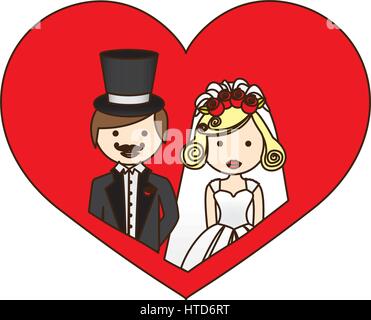 colorful silhouette cartoon half body groom with suit and hat Stock