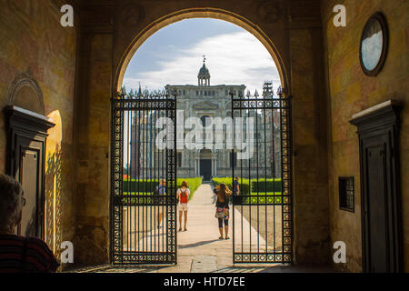 The Certosa di Pavia, a monastery and complex in Lombardy, northern Italy, situated 8 km north of Pavia. Built in 1396-1495, it is one of the largest Stock Photo