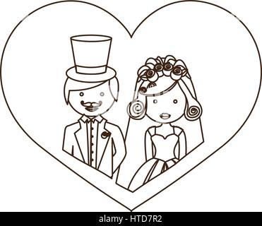 Just Married Couple Cartoon Vector Stock Photo Alamy