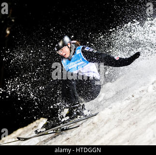 Sierra Nevada, Spain. 10th March, 2017. Ashley Caldwell (USA) during the finals of Ladies' Aerials of FIS World Freestyleski Championships on March 10, 2016 in Sierra Nevada, Spain. Credit: David Gato/Alamy Live News Stock Photo