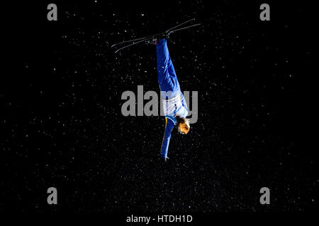 Sierra Nevada, Spain. 10th March, 2017. Mengtao Xu (China) during the finals of Ladies' Aerials of FIS World Freestyleski Championships on March 10, 2016 in Sierra Nevada, Spain. Credit: David Gato/Alamy Live News Stock Photo