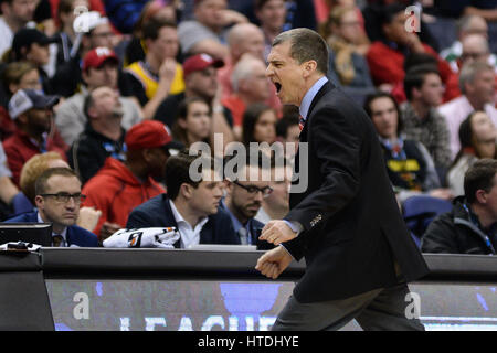 Washington, DC, USA. 10th Mar, 2017. Maryland Head Coach MARK TURGEON celebrates during the game held at the Verizon Center in Washington, DC. Credit: Amy Sanderson/ZUMA Wire/Alamy Live News Stock Photo