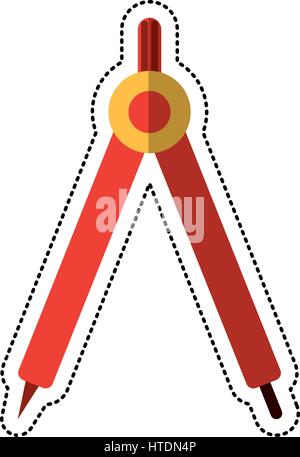 cartoon compass geometry school image Stock Vector