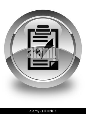 Checklist icon isolated on glossy white round button abstract illustration Stock Photo