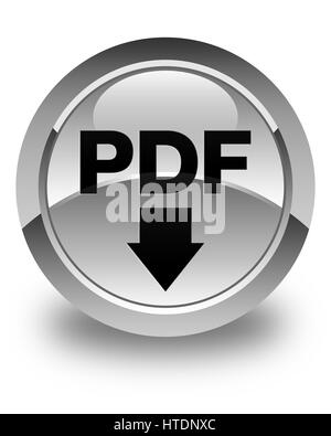 PDF download icon isolated on glossy white round button abstract illustration Stock Photo