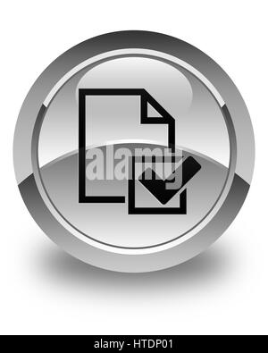 Checklist icon isolated on glossy white round button abstract illustration Stock Photo