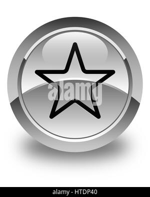 Star icon isolated on glossy white round button abstract illustration Stock Photo