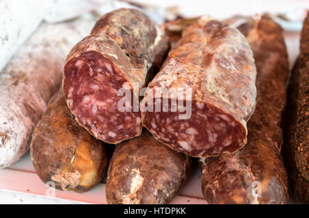 Different Spanish sausage specialties Stock Photo