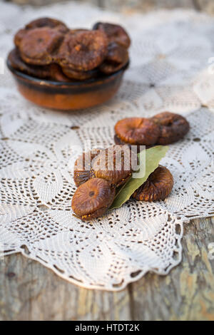 Dried figs with almonds, a traditional pastry from Puglia, south of Italy Stock Photo