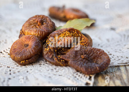 Dried figs with almonds, a traditional pastry from Puglia, south of Italy Stock Photo