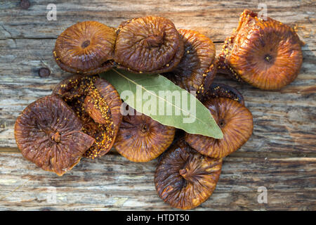 Dried figs with almonds, a traditional pastry from Puglia, south of Italy Stock Photo