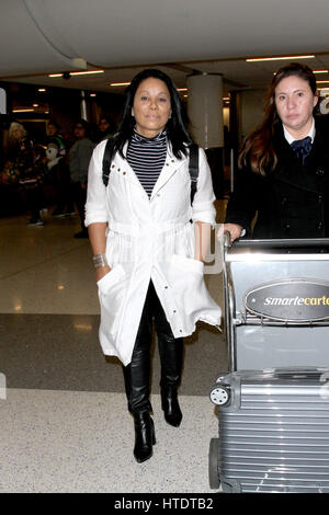 Wanda De Jesus arriving at Los Angeles International Airport in Los Angeles, California.  Featuring: Wanda De Jesus Where: Los Angeles, California, United States When: 07 Feb 2017 Stock Photo