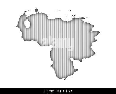 Map of Venezuela on corrugated iron Stock Photo