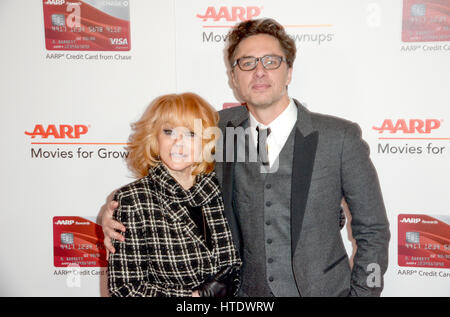 Zach Braff and Ann-Margret attending the 16th Annual Movies for Grownups Awards, at the Beverly Wilshire Hotel in Beverly Hills, California.  Featuring: Zach Braff, Ann-Margret Where: Beverly Hills, California, United States When: 06 Feb 2017 Stock Photo