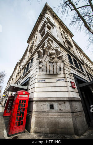 Square the Block has been installed on the northwest exterior of LSE's New Academic Building at the corner of Kingsway and Sardinia Street, London Stock Photo