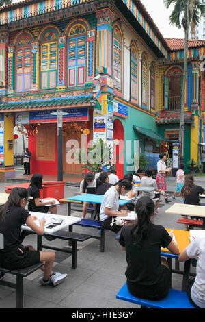 Singapore, Little India, Tan Teng Niah House, chinese villa, people, Stock Photo