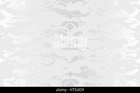 Seamless abstract vector futuristic silver cloth techno texture. Damask white line on gray background. Geometric tech futuristic pattern wrapping pape Stock Vector