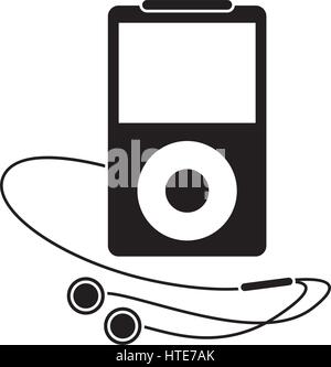 mp3 player headphones pictogram Stock Vector