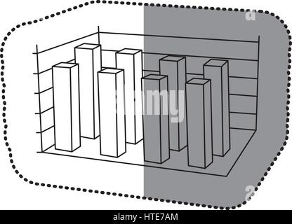 monochrome silhouette sticker with graphic bars of statistic Stock Vector