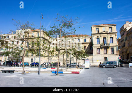 Inside the French city of Marseille, in the area surrounding the Old Port. Stock Photo