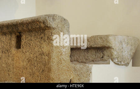 Balteus podium and seat. Roman circus of Tarragona. 1st century AD. Stone of the Medol. Spain. National Archaeological Museum. Tarragona. Spain. Stock Photo