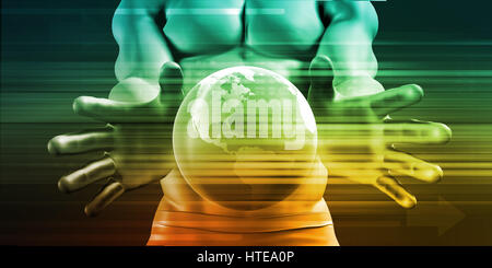 Hands Cradling Globe as a Business Technology Concept Stock Photo