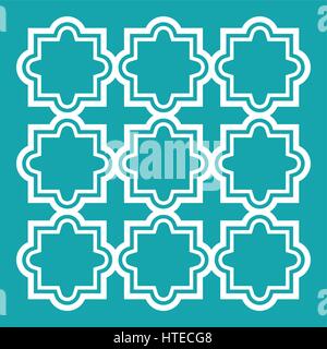 Arabic seamless pattern set - Islamic design, turquoise and white Stock Vector