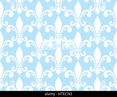 French Damask background - Fleur de lis black pattern Stock Vector