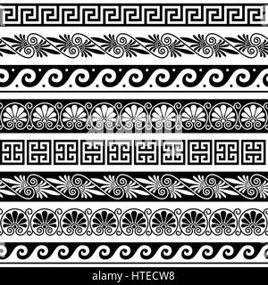 Ancient Greek pattern - seamless set of antique borders from Greece Stock Vector