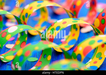 confetti and colorful paper streamer at carnival Stock Photo