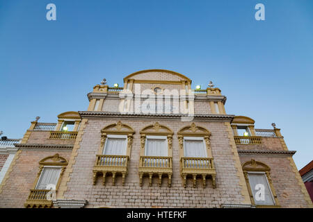 The colonial Teatro Heredia in Cartagena, Colombia. Stock Photo