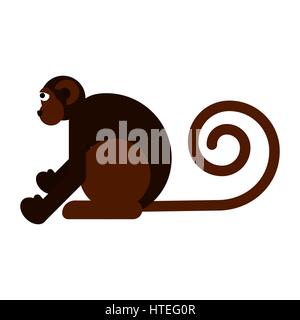 Monkey flat style vector illustration isolated on white. Stock Vector
