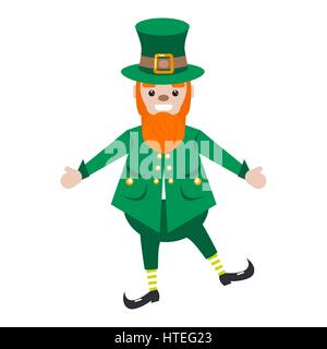 Irish St. Patrick leprechaun character vector illustration. Stock Vector