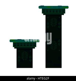 Ancient columns isolated vector illustration. Stock Vector